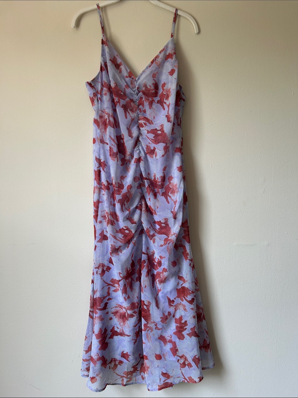 Chelsea28 Lavender Midi Slip Dress with Abstract Floral Print